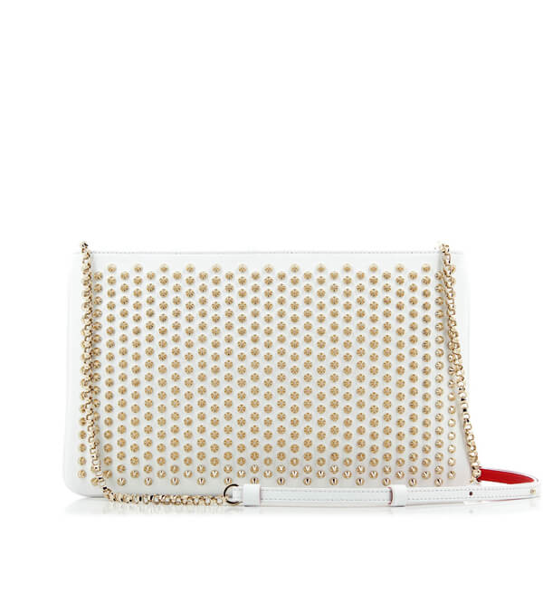 【Christian Louboutin】クリスチャンルブタンバッグスーパーコピー LOUBIPOSH SPIKES CLUTCH White