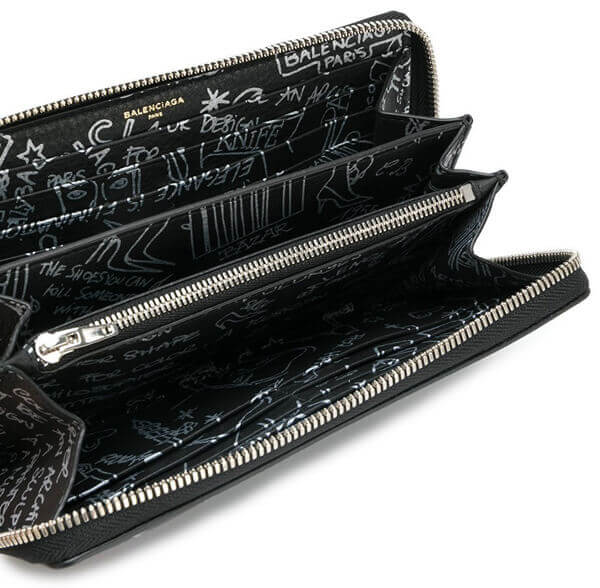 バレンシアガ 長財布 Classic Money Graffiti Wallet