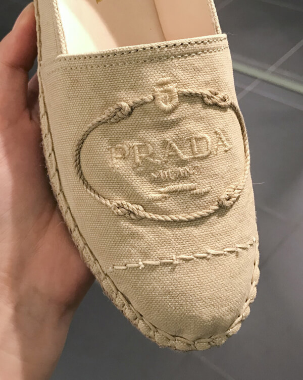 PRADAプラダ LOGO STITCHES ESPADRILLE 1S619I-3KBO-F0K1H