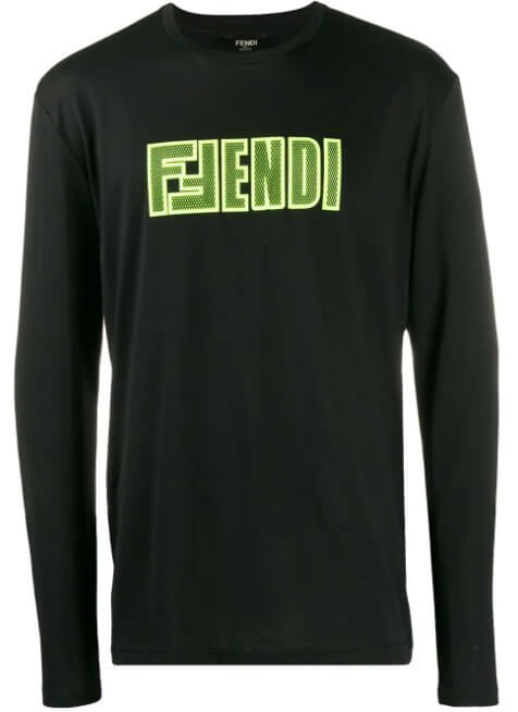 19AW VIP フェンディ コットン フェンディプリント ロング Tシャツ