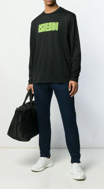 19AW VIP フェンディ コットン フェンディプリント ロング Tシャツ