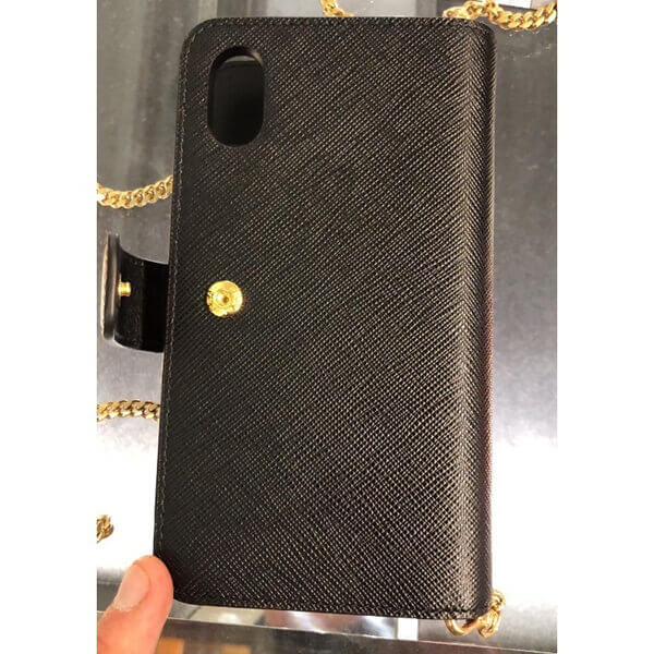 PRADA チェーン付 手帳型 iPhone X/XS ケース 1ZH078_QWA