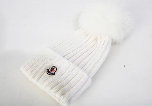 2020新作品 MONCLER モンクレールスーパーコピー☆ファーボンボン ビーニー WHITE