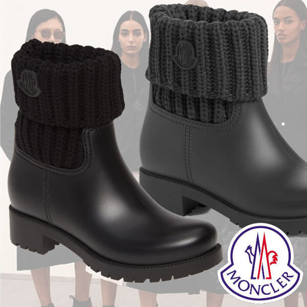 モンクレール 偽物 MONCLER Ginette カジュアル ニットカフ ブーツ