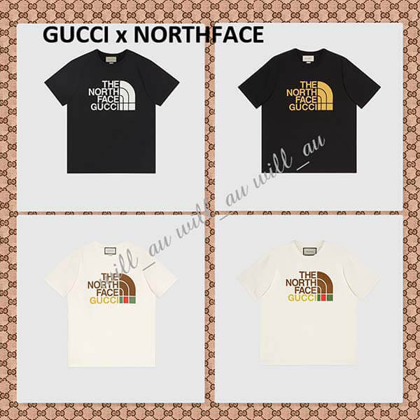 グッチ x ノースフェイスコラボ★Tシャツコピー