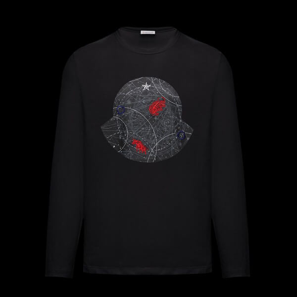 Moncler★2021SS★水牛刺繍入マキシロゴ長袖Tシャツ★関税送料込