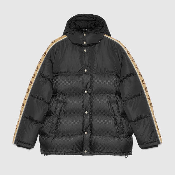 注目◇GG ジャカード Down Jacket◇グッチダウン ブラック