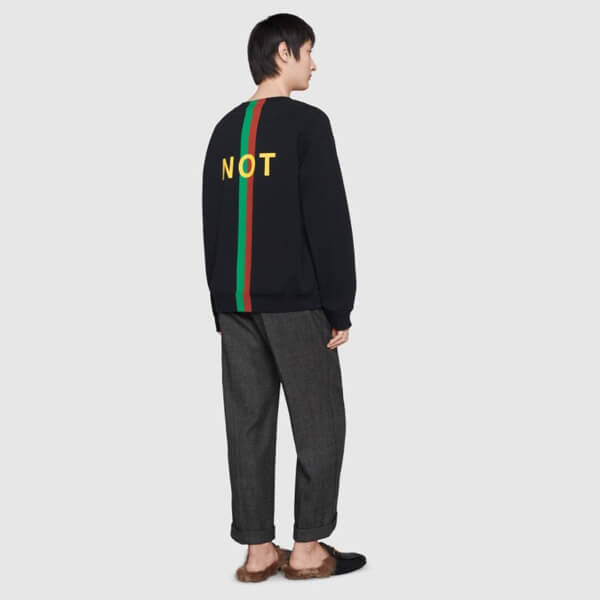 グッチ スウェットシャツ コピー 21AW◇グッチ "FAKE/NOT" プリント635847 XJCXY 1082