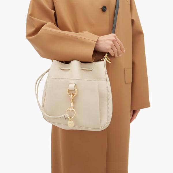 SEE BY CHLOE★Tony Mediumレザーバケットバッグ偽物★CHS19USA06565