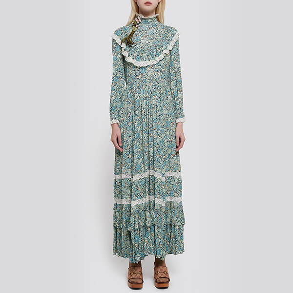 VIP価格【グッチ】Liberty floral クレープ マキシ ドレス偽物 638700 ZAF0D 4532