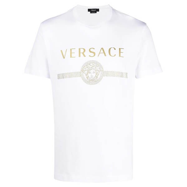 関税込◆ヴェルサーチェ◆メドゥーサ ロゴ Tシャツ偽物 A87573-A228806_A1008