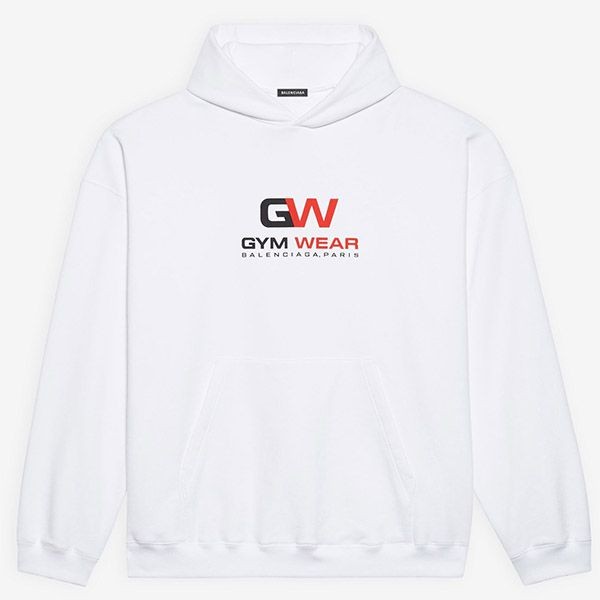【バレンシアガ パーカー 】GYM WEAR ロゴ偽物★フーディ スウェット ブラック ホワイト