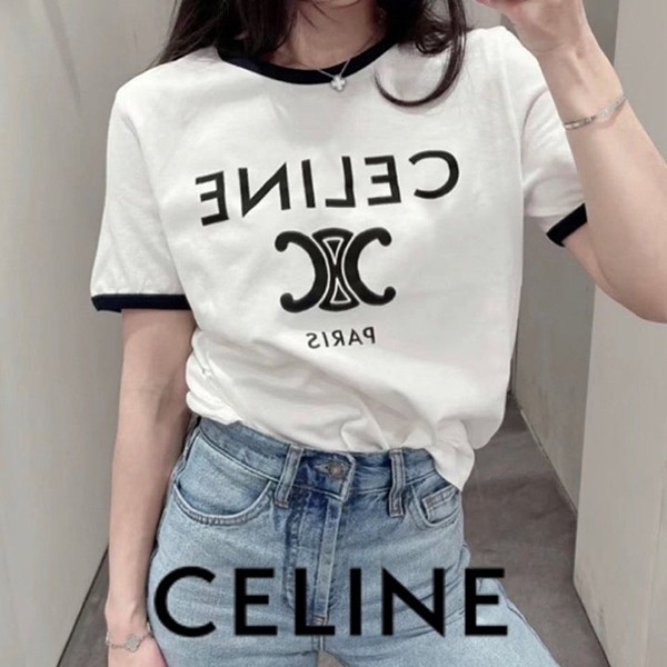 【セリーヌ】Tシャツ コピー コットンジャージー ロゴ サルキー 2X575501F07OW