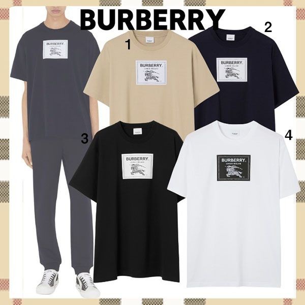 注目度抜群!バーバリー 偽物 プロ―サムラベル コットンTシャツ 4色 80651871