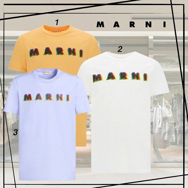 おすすめマルニ 3D プリント コットン Tシャツ 偽物 3色 HUMU0198PEUSCV16MCC42
